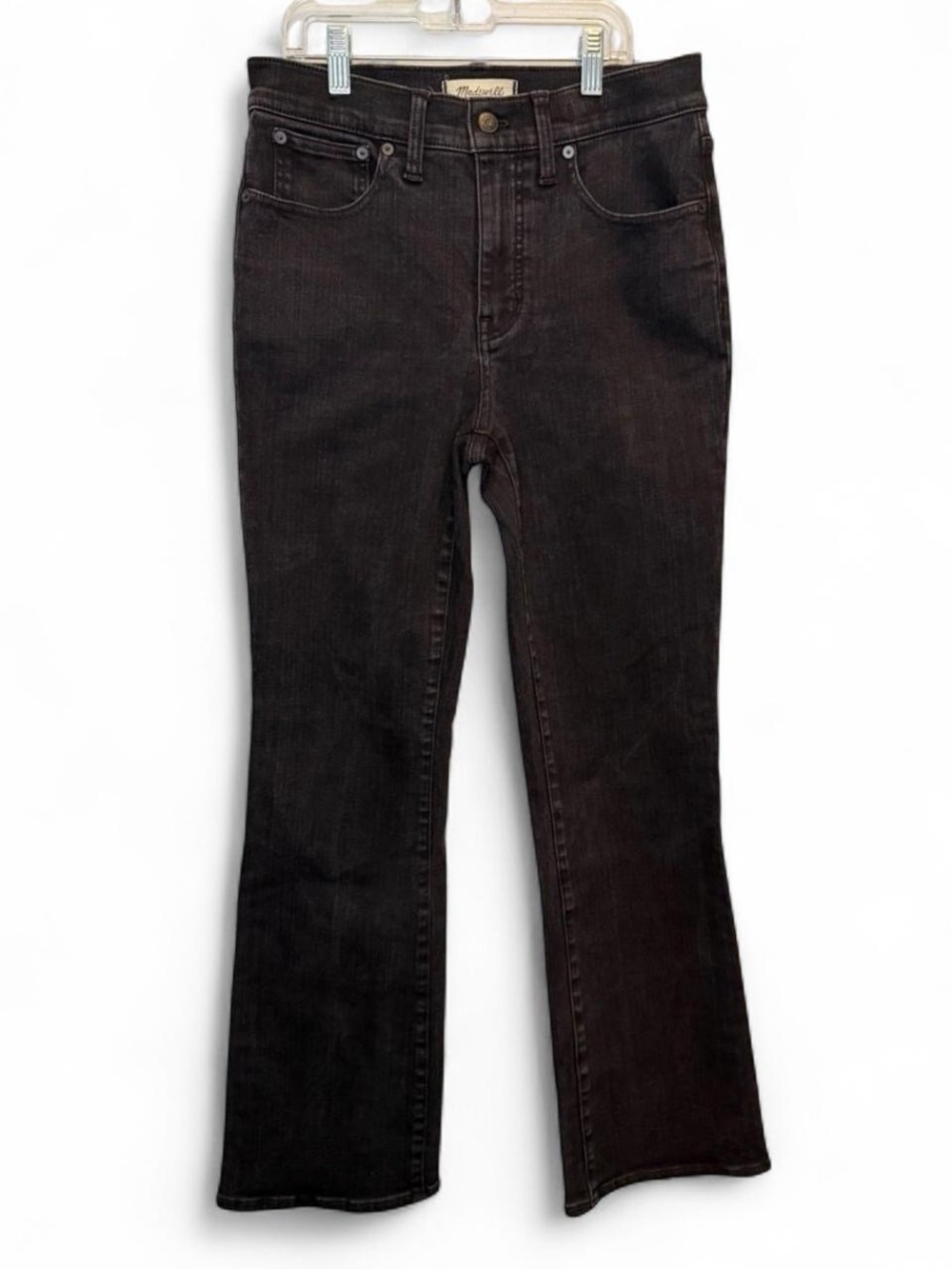 Madewell Mid Rise Kick Out Jeans Black Wash Size 28 Tall Classic Bootcut Chic
